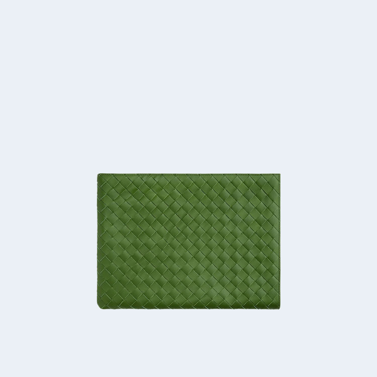 보테가 베네타 하프 지퍼 파우치 아보카도